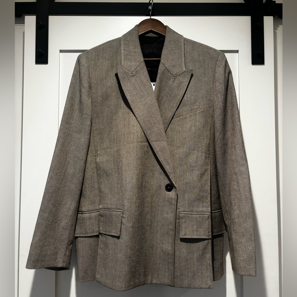 Zara Wool Collection Blazer in Gray